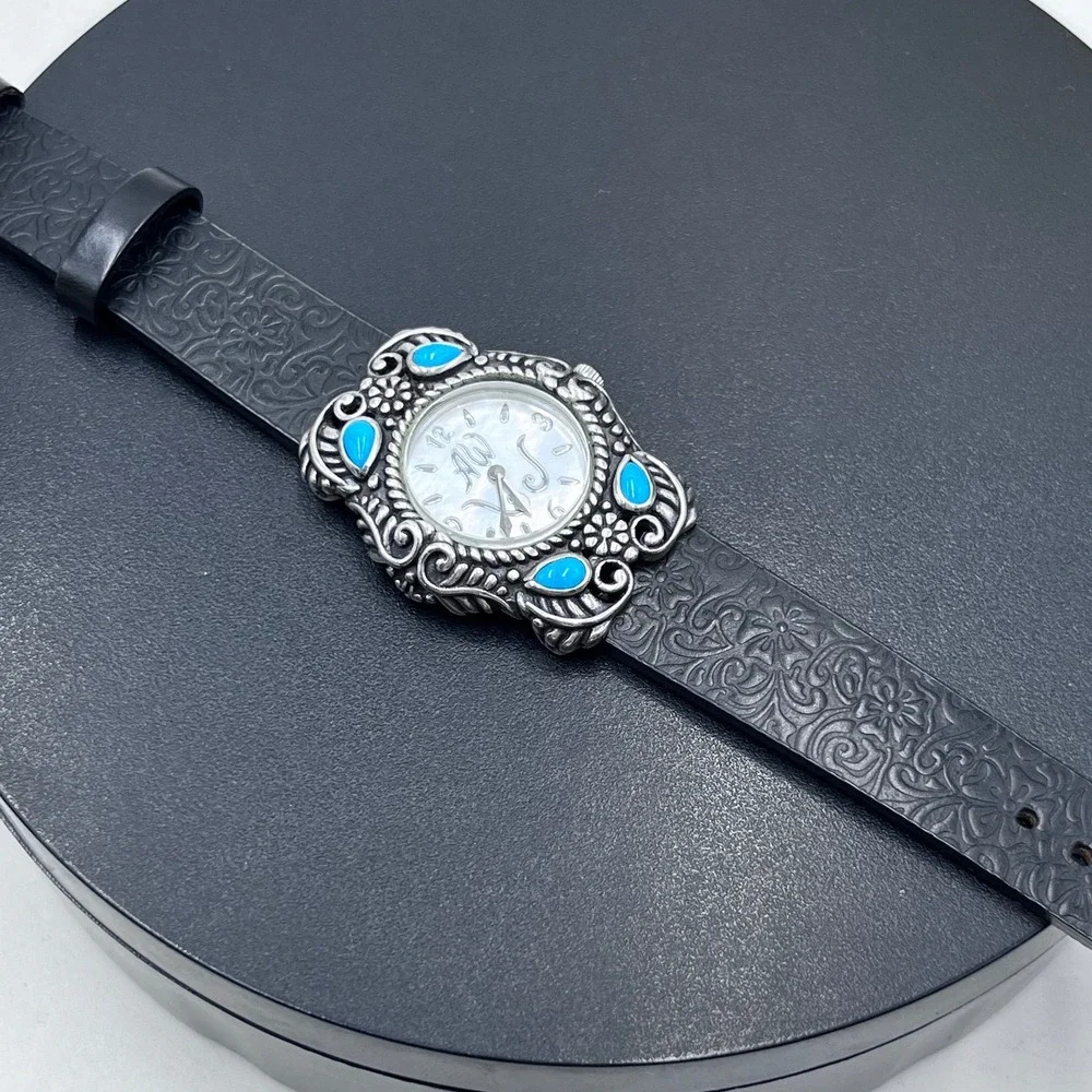 Carolyn Pollack American West 925 Sterling Blue Turquoise Sleeping Beauty Watch
